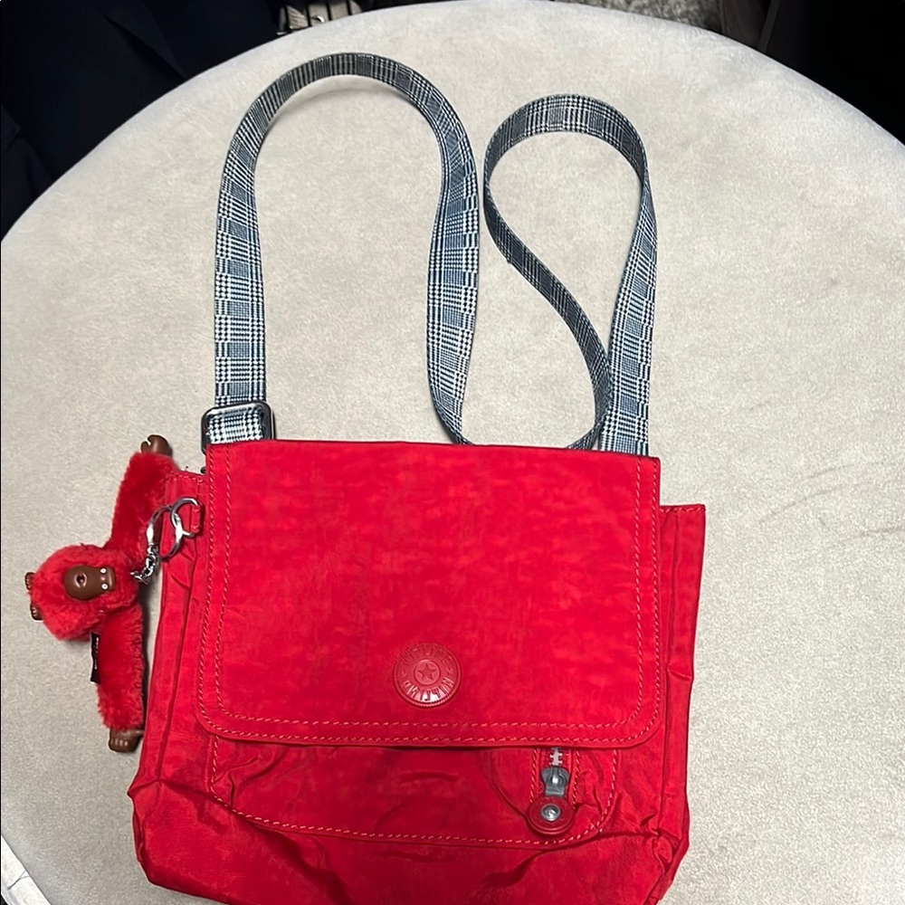 Kipling Red Crossbody Bag with Sporty Design